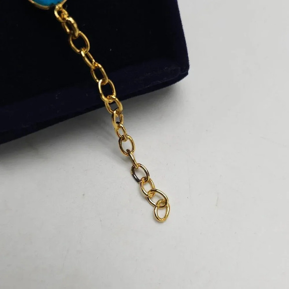 Stauer Eterno Bracelet With Blue Turquoise In Velvet Box 9.5 Total Length - Picture 6 of 8